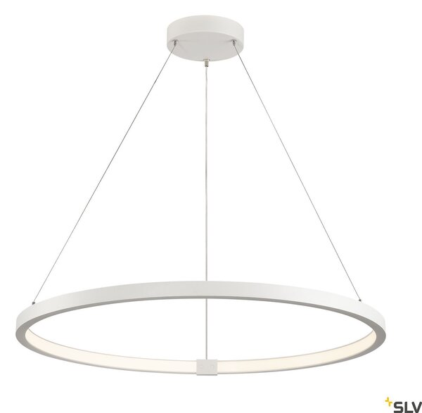 Una lampada a sospensione Dali 80 PD LED dimmerabile colore della luce commutabile Ø80 cm bianco opaco
