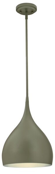 Lampada a sospensione a forma di goccia grigio opaco e argento con 1 sorgente luminosa
