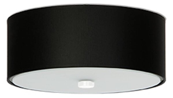 Lampada a soffitto SKALA 30 nero 3xE27 15W tessuto/vetro/acciaio 22x30x30cm Sollux Lighting
