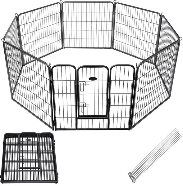 Recinto per cani pieghevole 80x100 cm per cani con porta