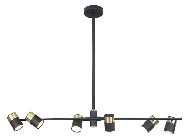 Lampadario PUMA oro-nero 6xGU10x5W in metallo, dimensioni: 72,5x95x12 cm, IP20, Maxlight