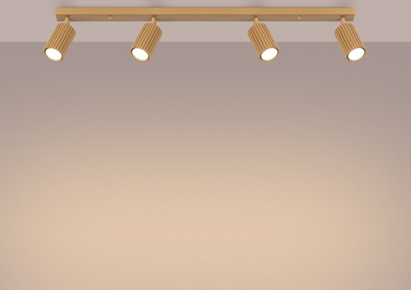 Lampada da soffitto KARBON 4L oro 4xGU10 10W alluminio 16.5x6.5x81cm Sollux Lighting
