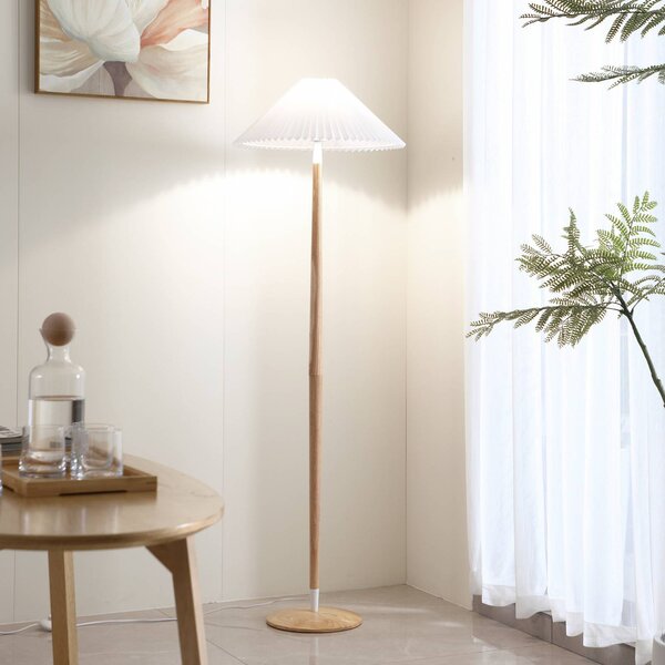Lampada da terra Ellorin Lucande, Legno chiaro, Soggiorno / Sala da pranzo, Legno, Scandinavo, Lampada da terra