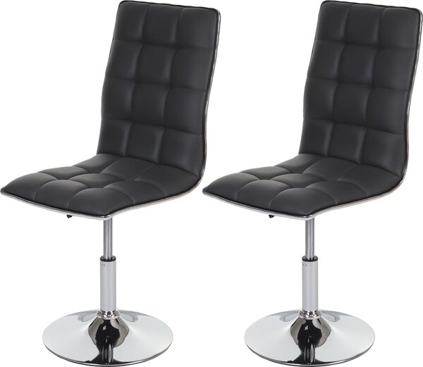 Set di 2 sedie per sala da pranzo HWC-C41, sedia da cucina, girevole e regolabile in altezza, in ecopelle certificata MVG ~ grigio