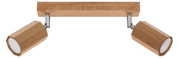 Lampada da soffitto ZEKE 2 rovere 2xGU10 10W legna 20x5x30cm Sollux Lighting