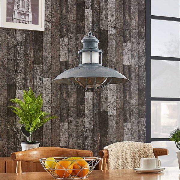 Lampada a sospensione Louisanne Lindby, dimmerabile, Alluminio / Grigio / Zincato, Cucina, Metallo, Industriale, Lampada a sospensione