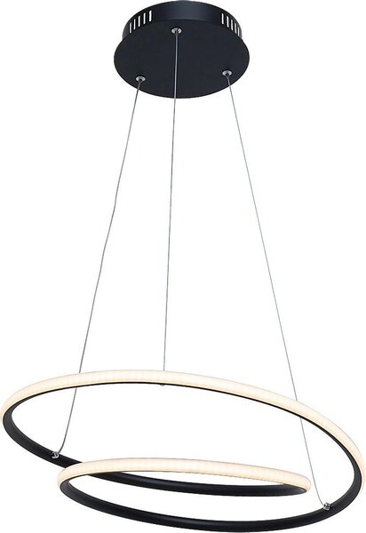 Rabalux 3257 Meridia lampada a sospensione, 40W, 3000K, 2900lm, alluminio, bianco-nero, rotonda, bianco caldo, moderna, ø460mm