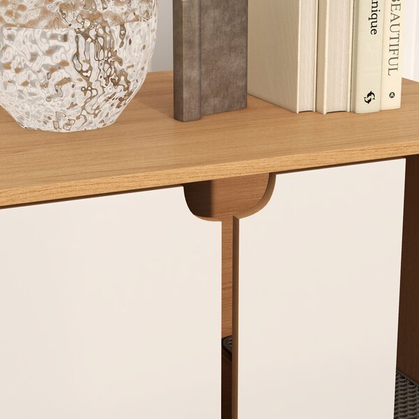 PawHut Mobile per lettiera maisonette per gatti su piedi, 2 in 1 porte stile scandinavo 80 x 48 x 48 cm naturale e bianco