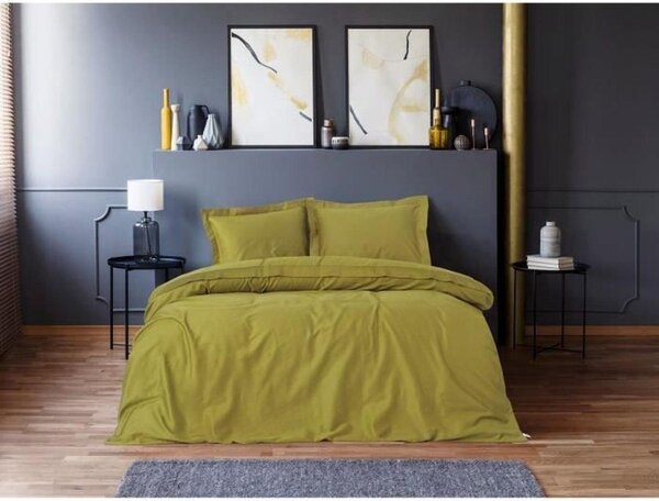 L'Essentiel Linge de Maison, Elegant - Green, Verde, Set copripiumino King in raso (FR), 100 % cotone sateen, 240 x 220 cm