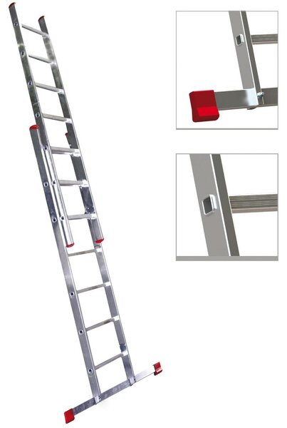 Scala regolabile Step Up duplici in alluminio con sistema ad incastro - 2x8 gradini
