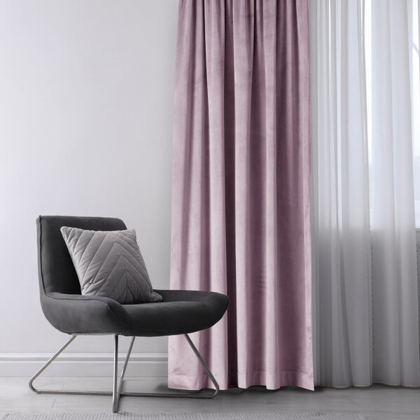 Tenda parzialmente oscurante rosa chiaro in velluto 140x245 cm Eyelets – Restilo