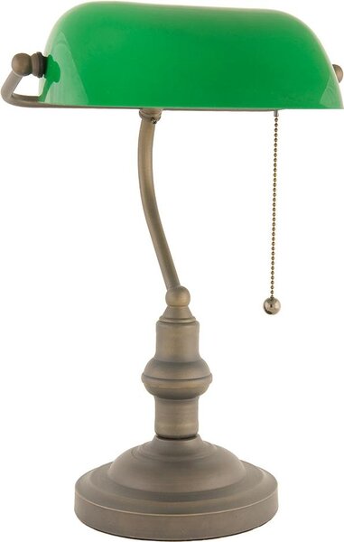 Lampada da scrivania Clayre & Eef Ø 27x40 cm Metallo Verde Marrone