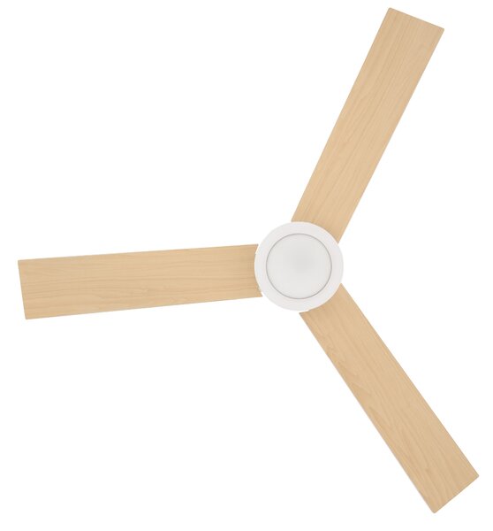 HOMCOM Ventilatore da soffitto 2 in 1 con luce LED 3 velocità silenzioso - telecomando - diametro 112 cm, naturale e bianco