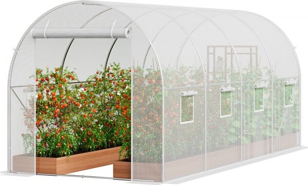 Serra a tunnel serra fredda casa del pomodoro - 445x194x192 cm - bianco - serra da giardino di alta qualità per la coltivazione di ortaggi e piante
