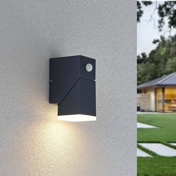 Applique da esterni a LED con sensore Sally Lindby, Nero, Alluminio, Moderno, Applique LED da esterni