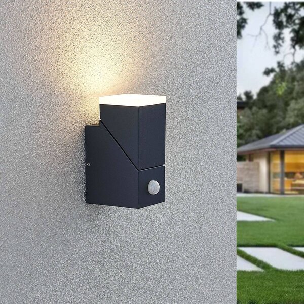 Applique da esterni a LED con sensore Sally Lindby, Nero, Alluminio, Moderno, Applique LED da esterni