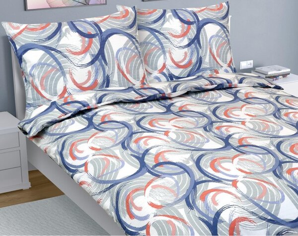Coperta doppia in crepe di lino - 1 pezzo 220x200, 70x90 - blu, rosa, grigio