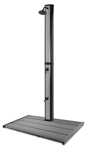 Doccia solare da giardino in PVC da 35L con pedana - Surya Silver & Dasar