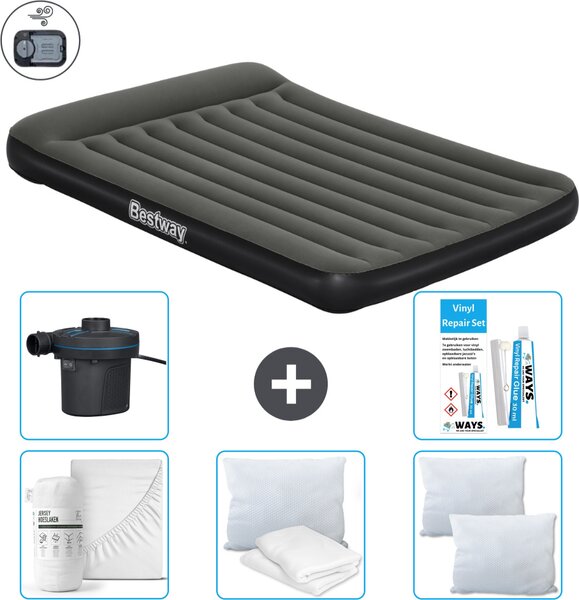 Materasso gonfiabile Bestway - 2 persone - 152 x 203 x 30 cm - Verde - Accessori inclusi