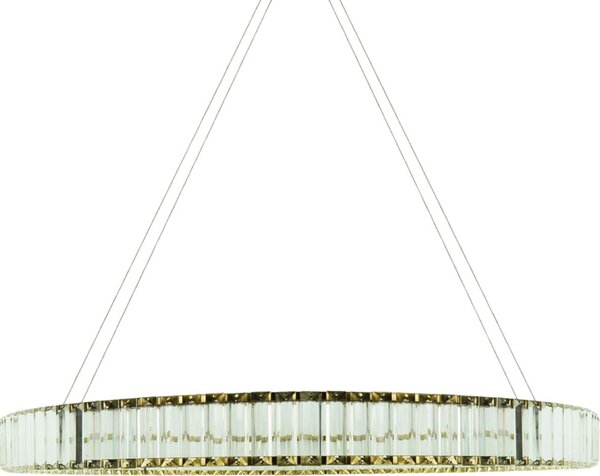 Lampada a sospensione glamour oro anello cristalli LED 32W Aurora IdeaLed