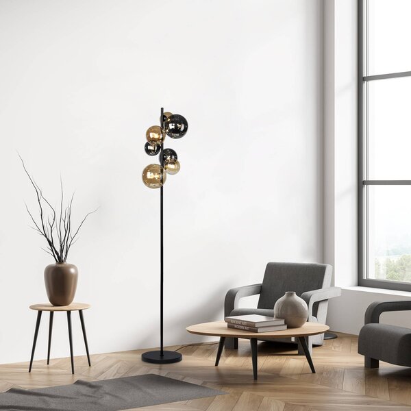 Paul Neuhaus Lampada da terra Popsicle, Nero, Soggiorno / Sala da pranzo, Metallo, Moderno, Lampada da terra