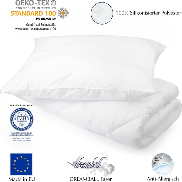 Set copripiumino e cuscino monoblocco 155x200 4 stagioni + cuscino 80x80 | Federa e copripiumino: 100% microfibra