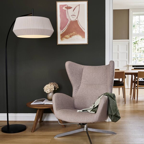 Nordlux Lampada ad arco Dicte, Bianco / Opale, Soggiorno / Sala da pranzo, Tessuto / Stoffa / Seta, Scandinavo, Lampada da terra