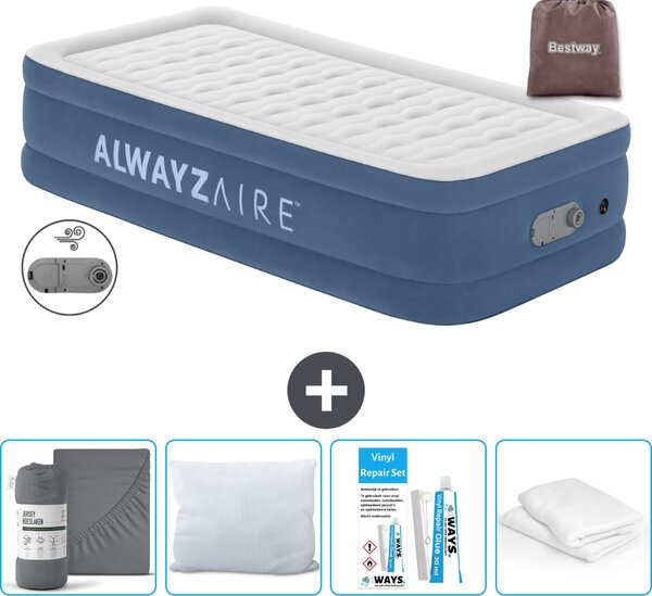 Materasso gonfiabile Bestway Alwayszair - 1 persona - 97 x 191 x 46 cm - Blu - Accessori inclusi