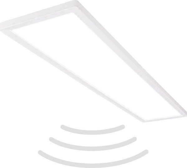 Plafoniera LED ultrapiatta con rilevatore di movimento - IP44 Plafoniera LED per bagno Plafoniera per bagno, pannello a soffitto ultrapiatto per ambienti umidi, 98 x 20 x 3 cm (LxLxH)