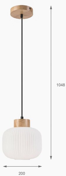 Lampada a sospensione in vetro Harmony Lamkur, dimmerabile, Bianco / Opale, Soggiorno / Sala da pranzo, Vetro, Scandinavo, Lampada a sospensione