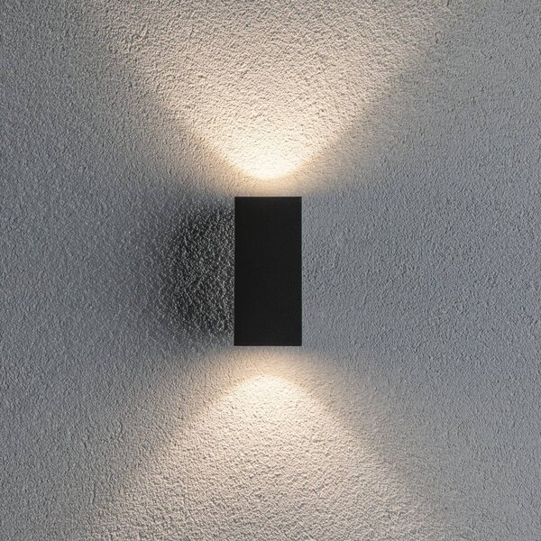 Paulmann Applique da esterni a LED Flame, Nero, Alluminio, Moderno, Applique LED da esterni