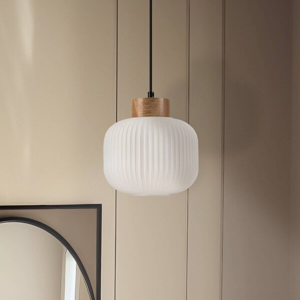 Lampada a sospensione in vetro Harmony Lamkur, dimmerabile, Bianco / Opale, Soggiorno / Sala da pranzo, Vetro, Scandinavo, Lampada a sospensione