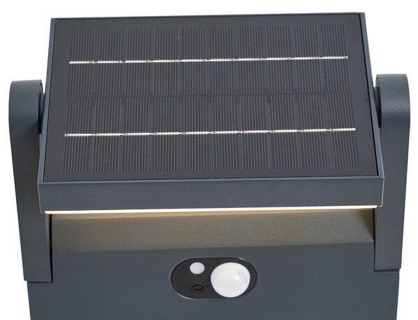Lampada da esterno da palo grigio scuro con sensore di movimento 60cm IP54 solare - Judge