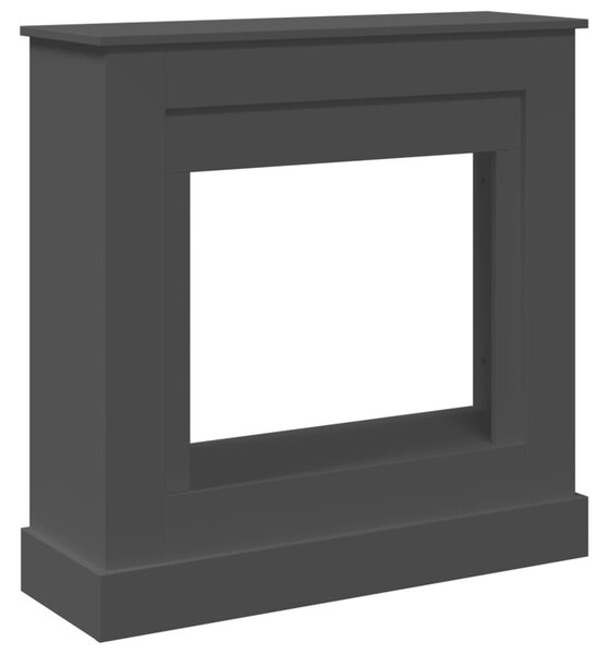 Cornice per Camino Nera 90x30x90 cm in Truciolato