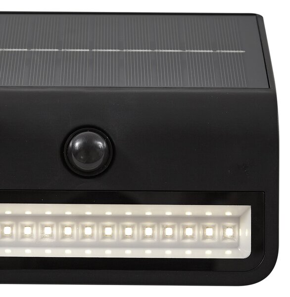 Applique da esterno nera con LED IP54 con sensore di movimento solare - Floody