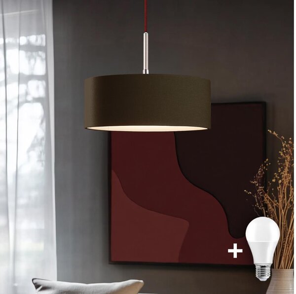 Eglo - LED Lampada a sospensione con cavo TUNJA 1xE27/60W/230V marrone