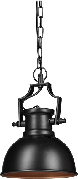 Lampada a sospensione Relaxdays in stile industriale, look retrò shabby, decorazione per sala da pranzo, E27, lampada a sospensione Ø 21 cm, nera