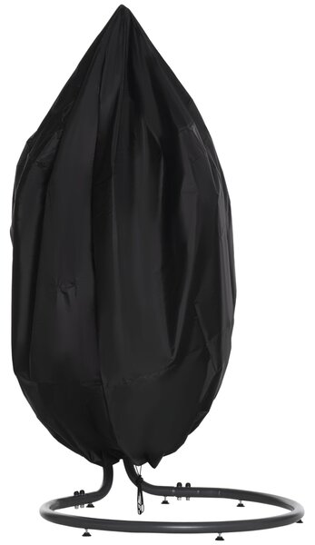 Outsunny Coprisedia sospesa copertura per sedia a bozzolo tessuto Oxford 210D con chiusura lampo Ø 115 x 190 cm nero