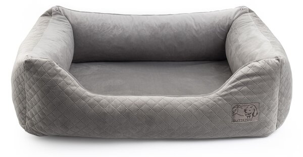 Esclusivo letto per cani | Letto per cani, cesto per cani con cuscino | Dimensioni: L - 87 x 76 x 20 cm | Colore: grigio velluto