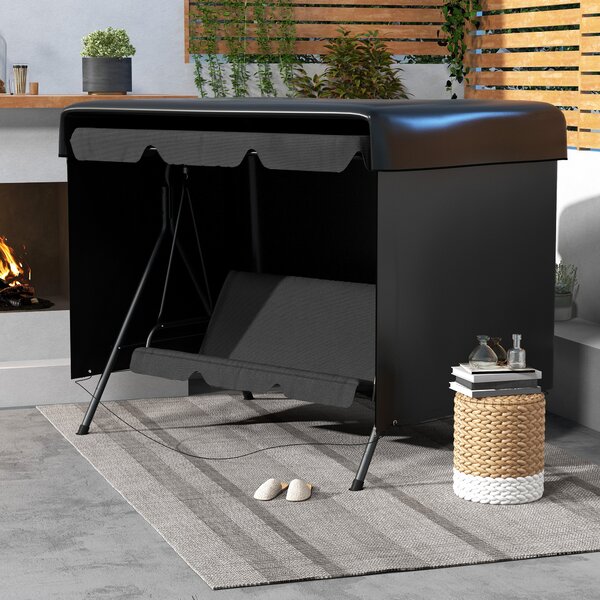 Outsunny Copertura Protettiva per Altalena da Giardino bache impermeabile dim. 2,15L x 1,55l x 1,5H m PE Nero