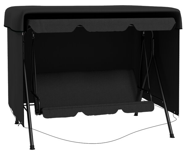 Outsunny Copertura Protettiva per Altalena da Giardino bache impermeabile dim. 2,15L x 1,55l x 1,5H m PE Nero