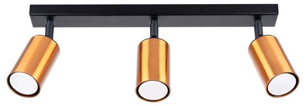 Lampada da soffitto WINX 3 nero/coop 3xGU10 10W acciaio 18.5x6x45cm Sollux Lighting