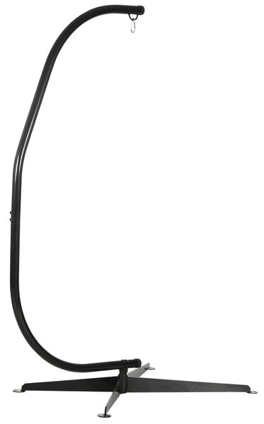 Outsunny Supporto per sedia sospesa, supporto sedia sospesa base a X anello a molla carico 120 kg 114 x 80 x 208 cm nero