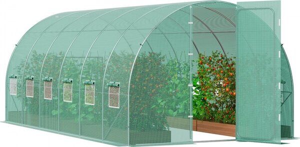 Serra Tunnel Serra fredda Casa del pomodoro - 590x295x225 cm - Serra verde da giardino per coltivazioni robuste - Ideale per frutta e verdura