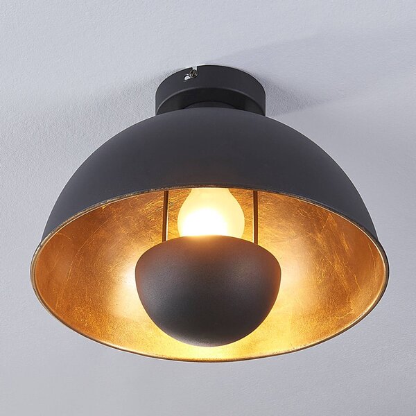 Plafoniera soffitto Lya Lindby, dimmerabile, Nero, Soggiorno / Sala da pranzo, Metallo, Moderno, Plafoniera