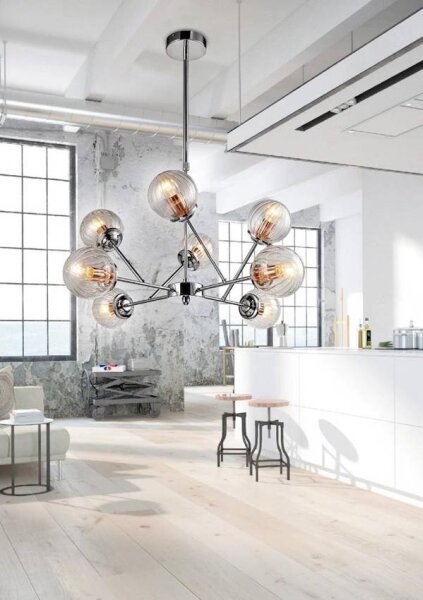 Lampadario a sospensione con supporto rigido BEST 8xE14/40W/230V