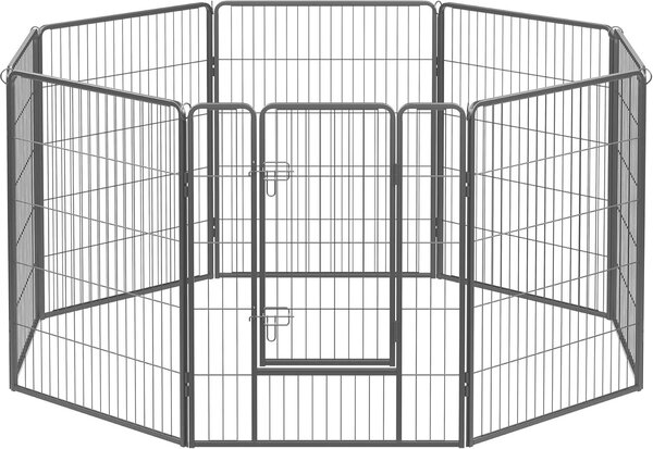 FEANDREA, recinto all'aperto per cani, 8 griglie 77 x 100 cm ciascuna, nero