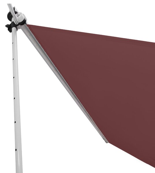 Outsunny Tendalino Manuale retrattile Auvent Telescopico senza Foratura 3L x 1,5l m Inclinazione e Altezza regolabile Installazione Veloce metallo alluminio Poliestere Anti-UV Bordeaux