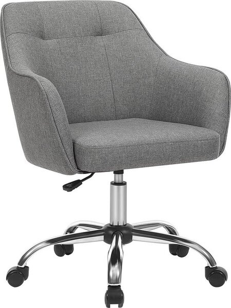 Sedia da ufficio SONGMICS, Sedia da ufficio confortevole, Sedia per computer regolabile in altezza, Portata fino a 120 kg, Struttura in acciaio, , Traspirante, Home office
