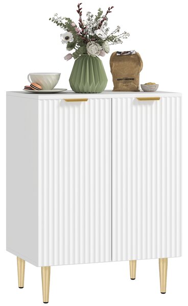 HOMCOM Buffet cucina mobile da stoccaggio con 2 ante ripiano regolabile piedi metallici rialzati 60 x 40 x 80 cm bianco